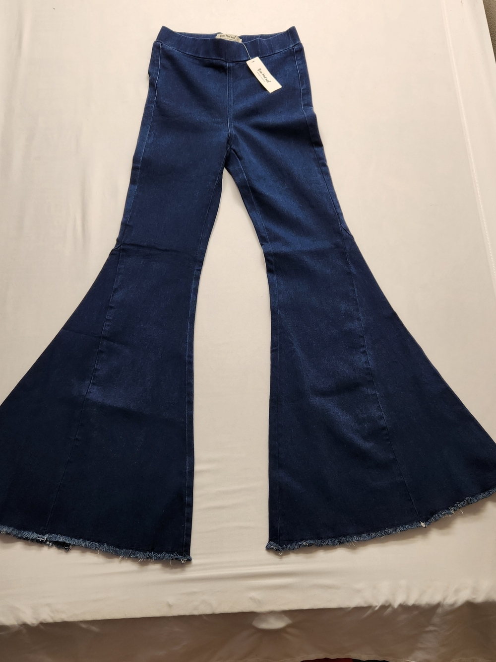 ⭐️NWT Three Bird Nest Boho Super Flare Jeans Hippie Festival Wide Leg Denim SM